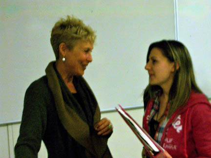 Sculptor Ann Weber and Shannon Veach